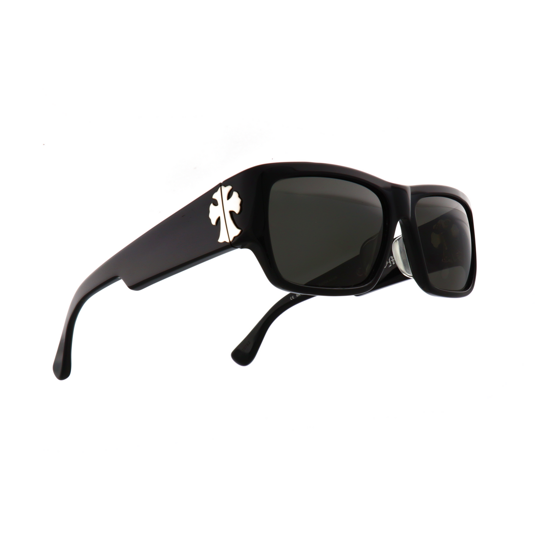 Chrome Hearts Bjorn Again sunglasses front view | Bjorn Again black sunglasses side profile | Chrome Hearts Bjorn Again hidden logo detail | Luxury Bjorn Again Zeiss lens close-up