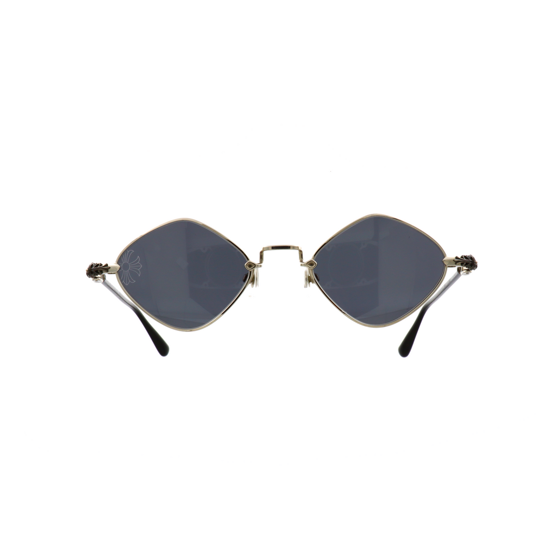 Chrome Hearts Diamond Dog sunglasses front view | Diamond Dog sunglasses side profile | Chrome Hearts Diamond Dog detailing | Luxury Diamond Dog eyewear close-up