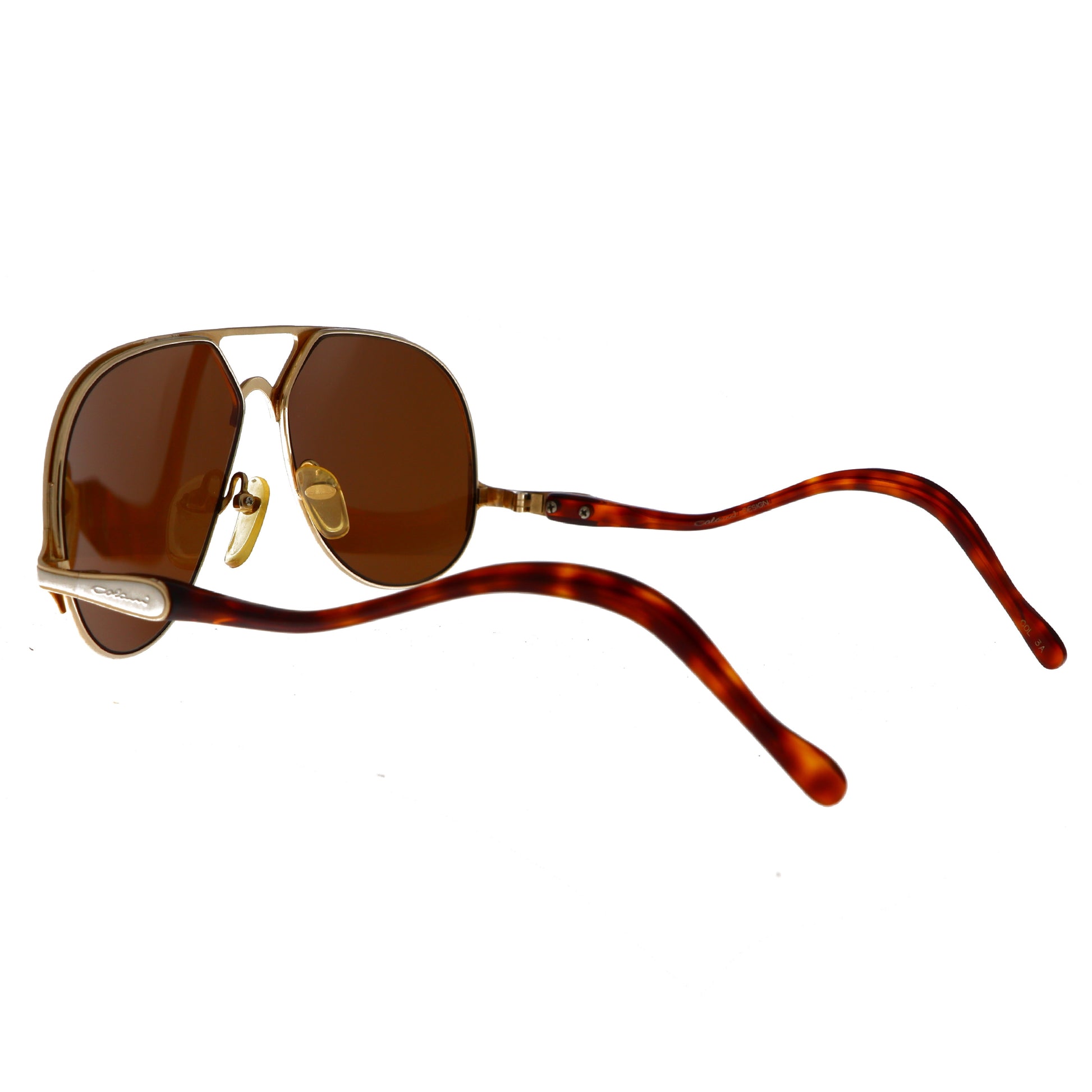 Luigi Colani sunglasses model 15-621 Gold and Brown size 60-Artifact Visions