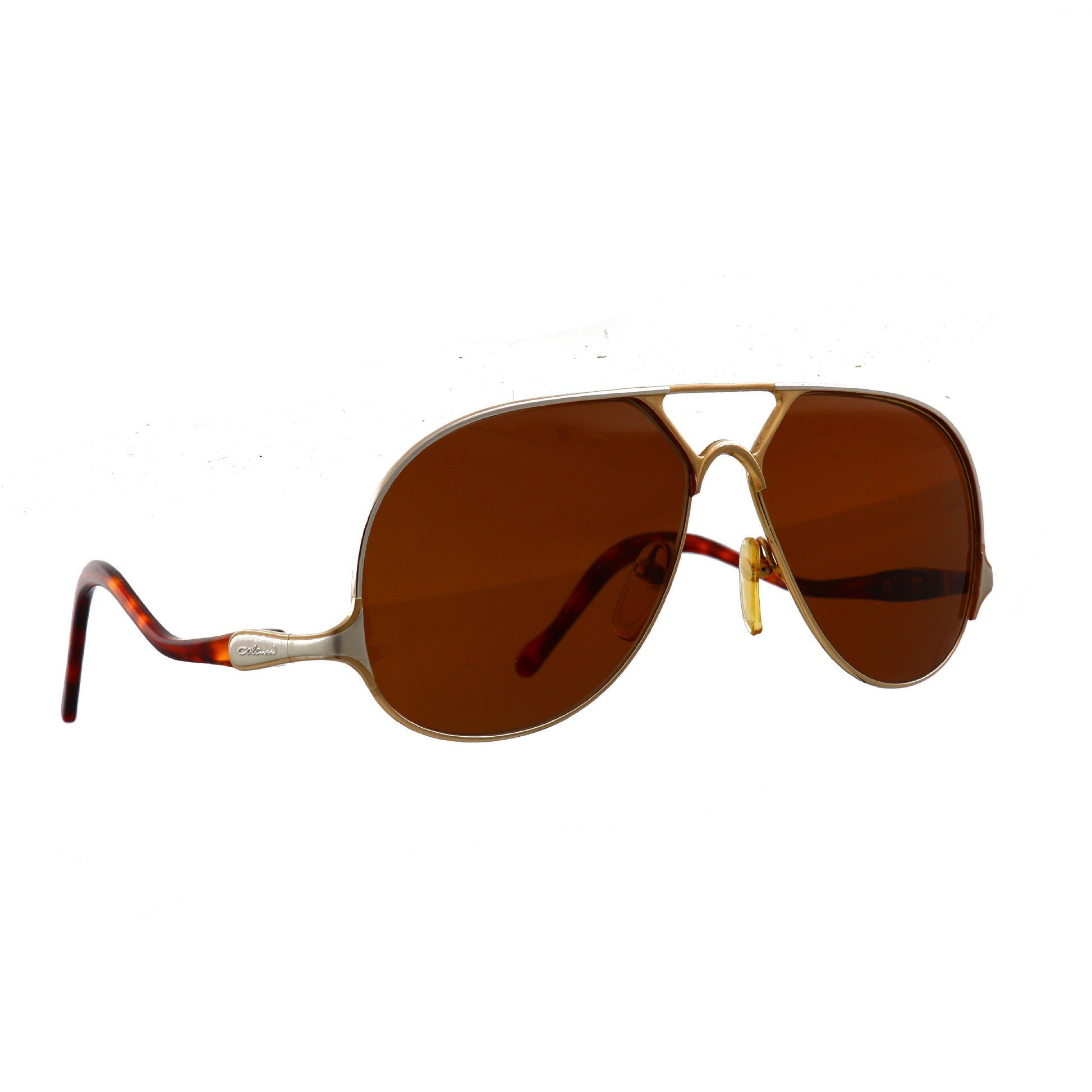 Luigi Colani sunglasses model 15-621 Gold and Brown size 60-Artifact Visions