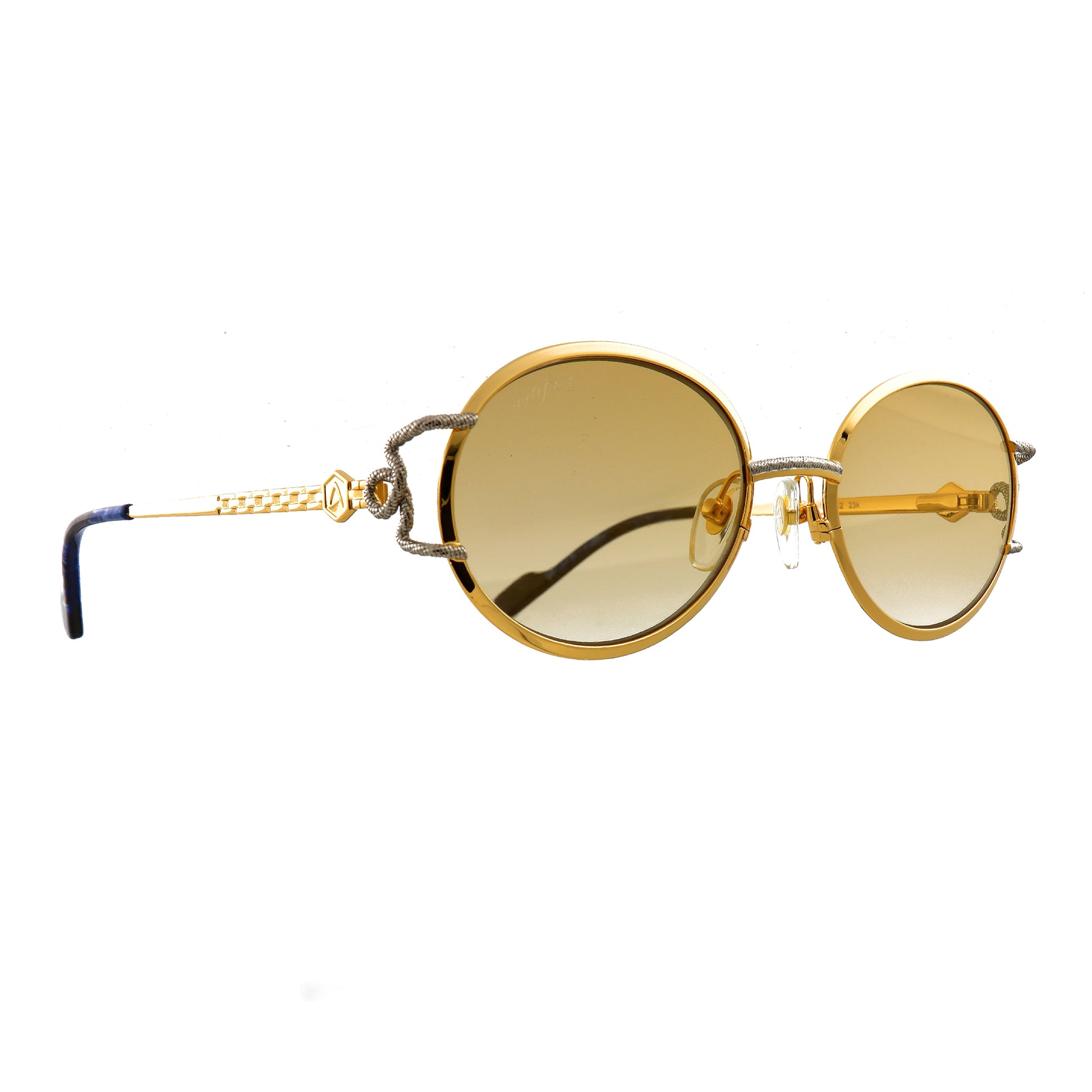 Vintage-Inspired Gold Sunglasses with Rope Detailing