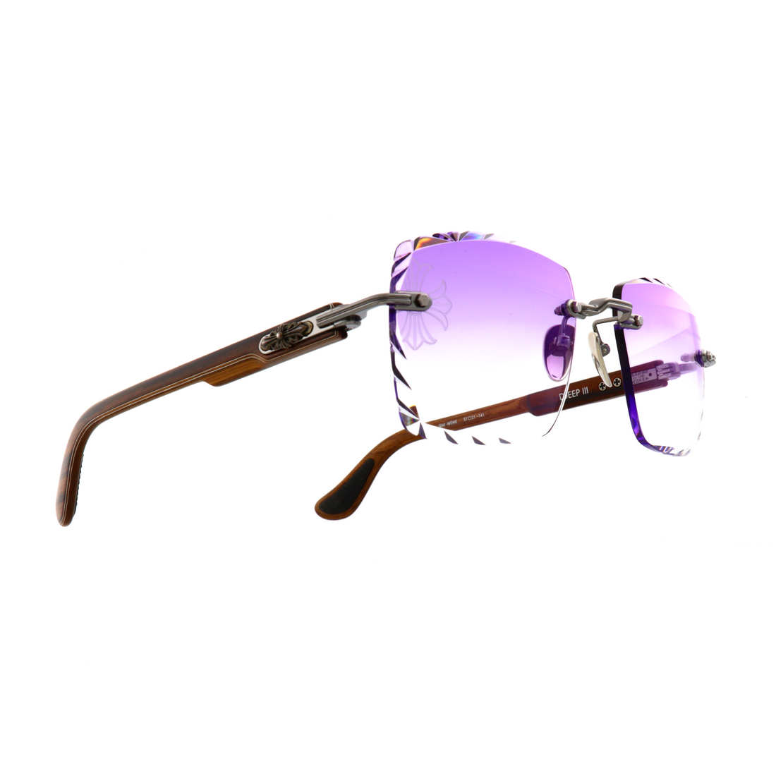Chrome Hearts Deep III sunglasses in silver wood