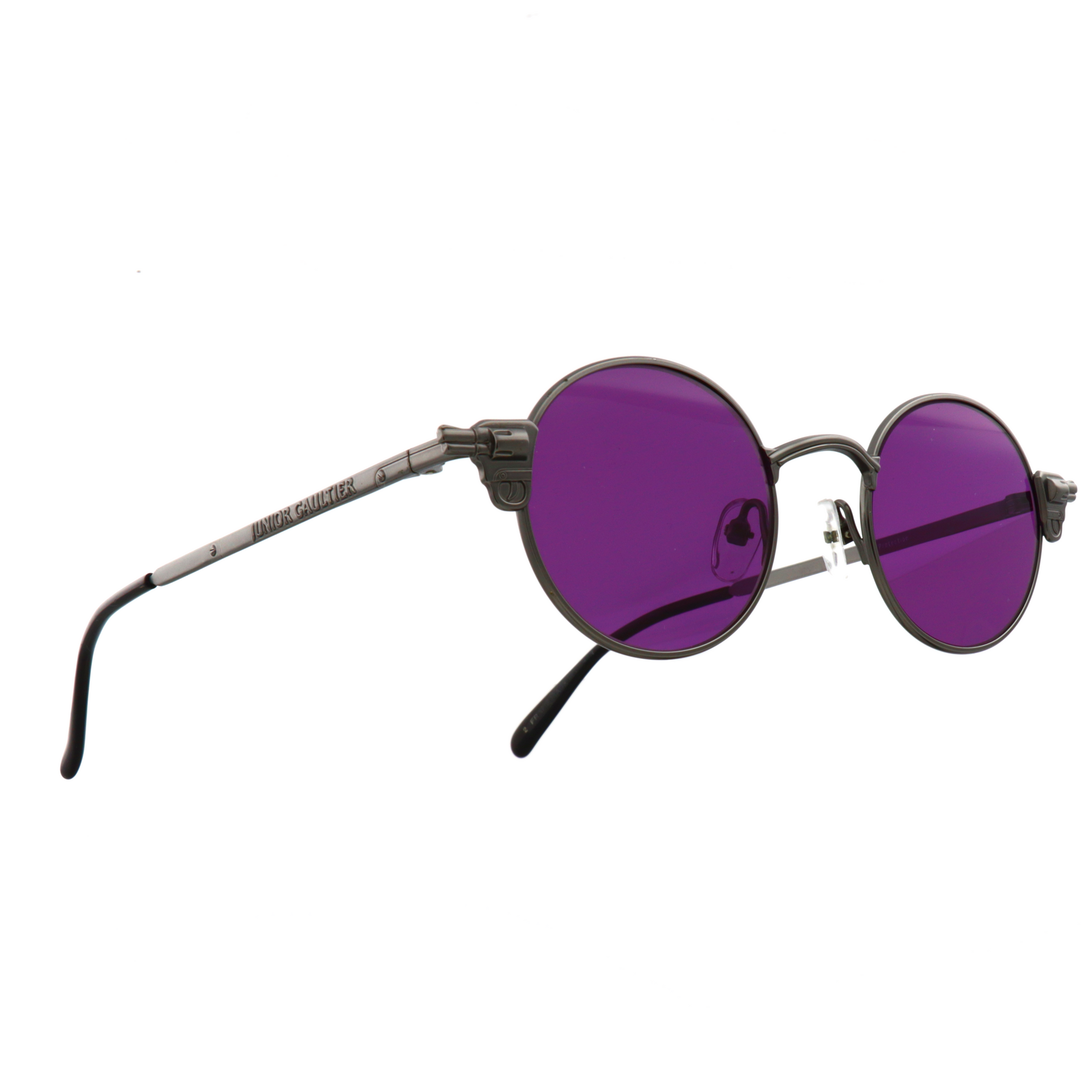 Vintage Jean Paul Gaultier grey sunglasses side profile