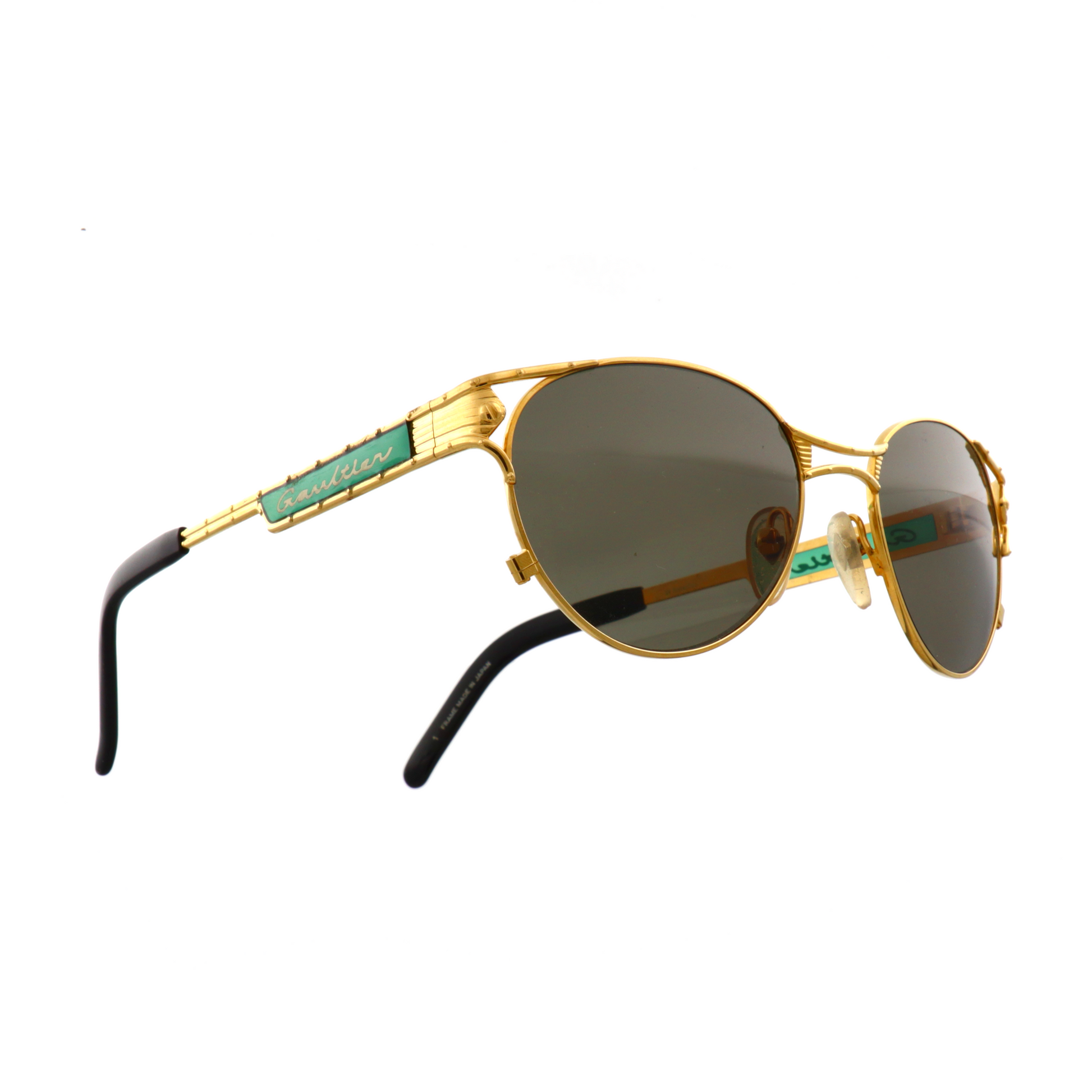 Vintage gold Jean Paul Gaultier eyewear side profile