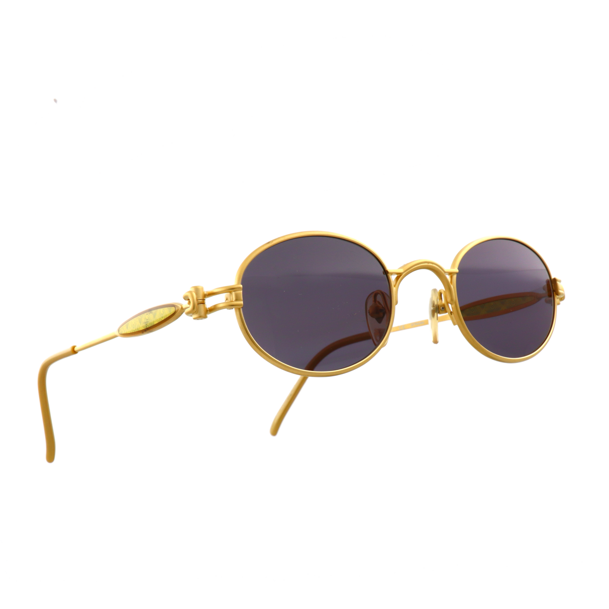 Vintage Jean Paul Gaultier gold sunglasses close-up