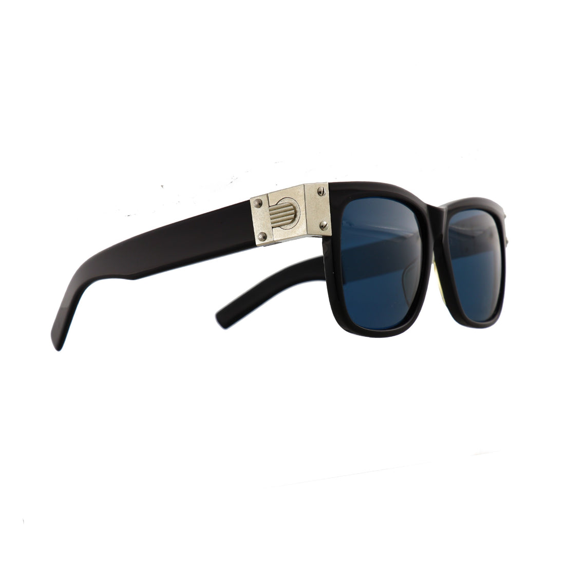 Jean Paul Gaultier 56-8002 sunglasses, JPG interchangeable arms wayfarer sunglasses, Vintage Gaultier dark blue lens eyewear, 1990s Gaultier sunglasses with bold design