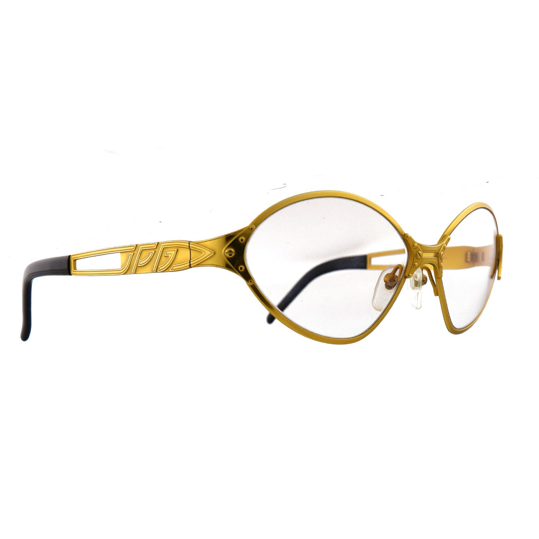 Futuristic Jean Paul Gaultier clear lens frames