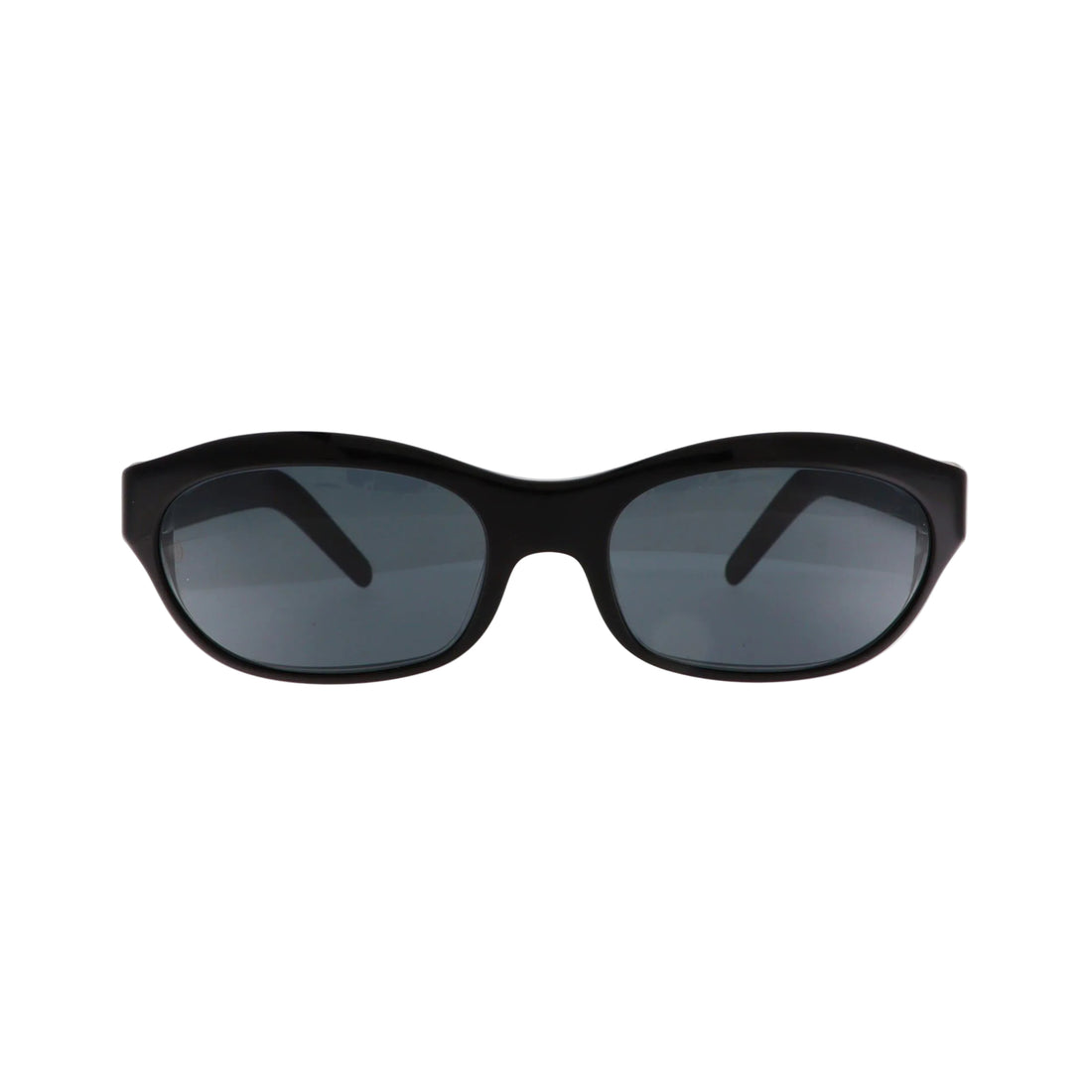 Cartier sunglasses with black frames and silver accents, shown from the front view.
