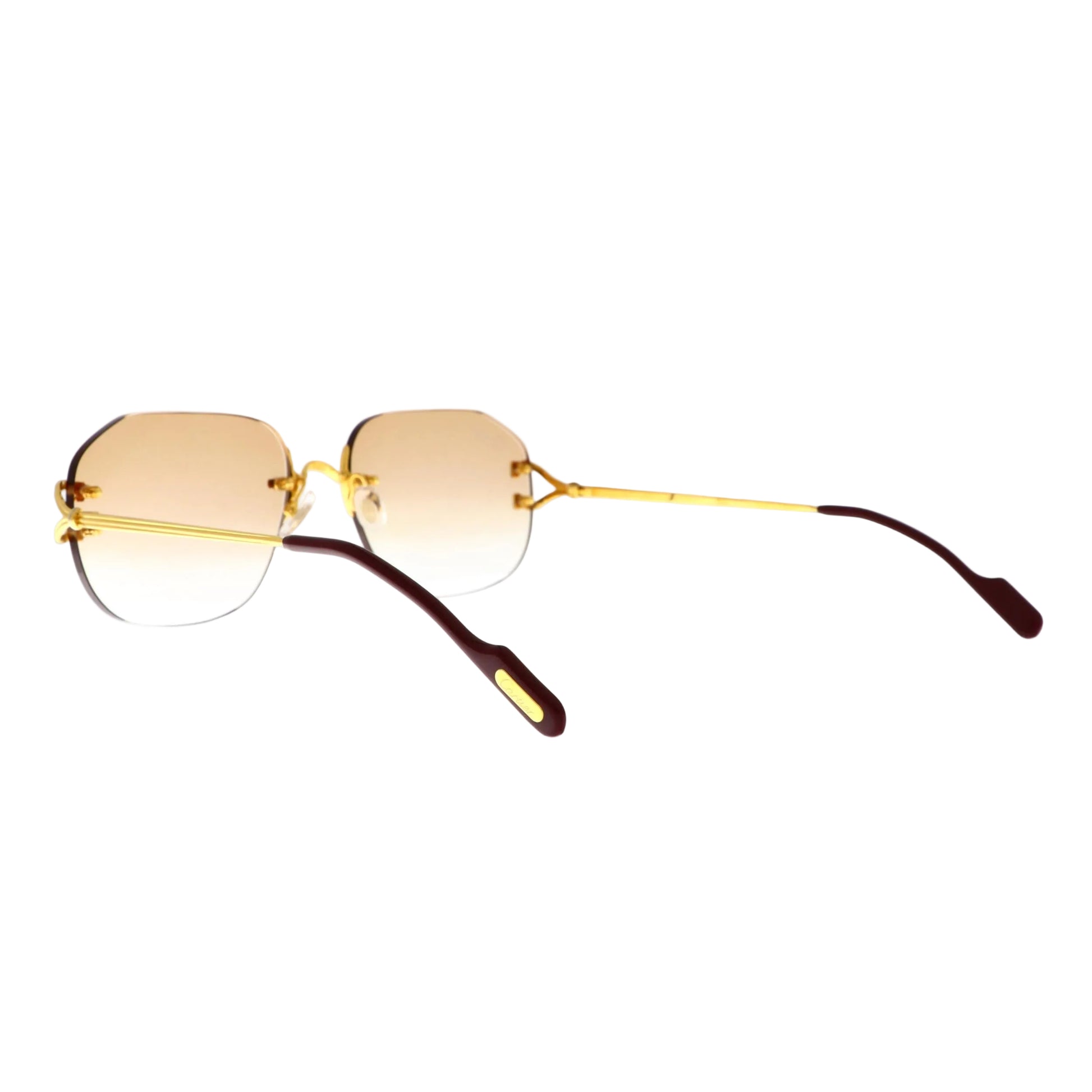 Cartier Must de Cartier C Decor gold sunglasses with black temples, size 56, featuring the signature C logo design.