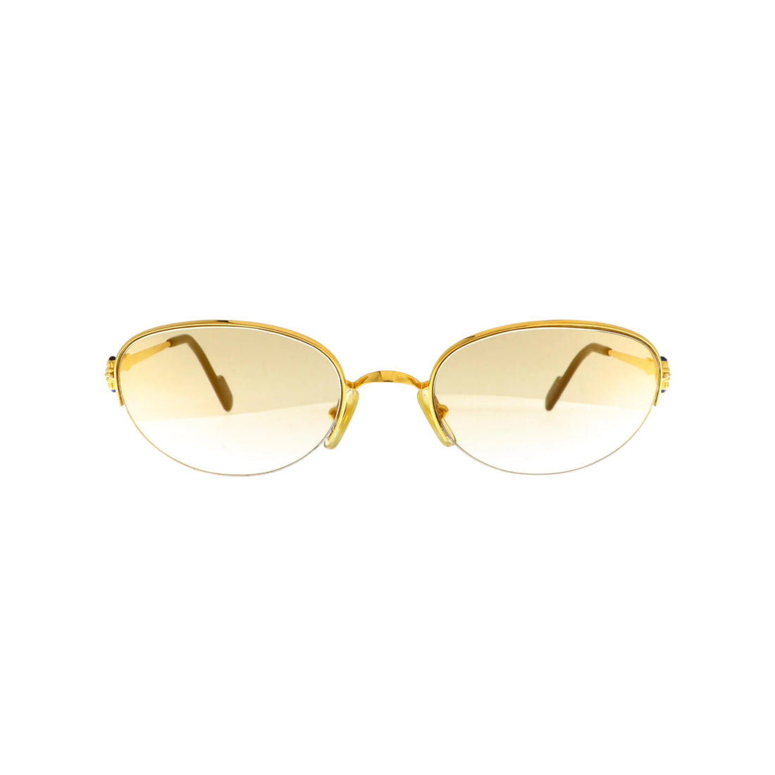 Cartier Must de Cartier Cabochon sunglasses with gold frame and lenses, featuring a stylish and elegant design.