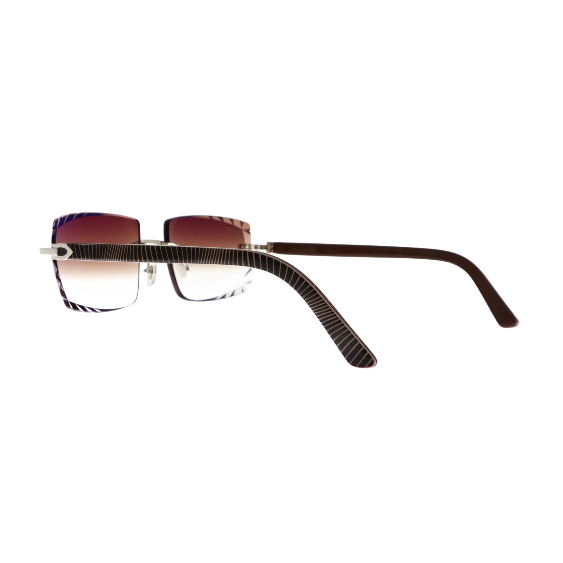 Cartier platinum acetate sunglasses with dark lenses, classic frame design, and subtle logo detail on the temples.