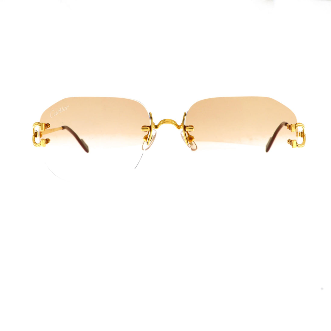 Brown Must de Cartier C decor sunglasses with size 56, featuring a stylish front design and brand logo for a sophisticated look.