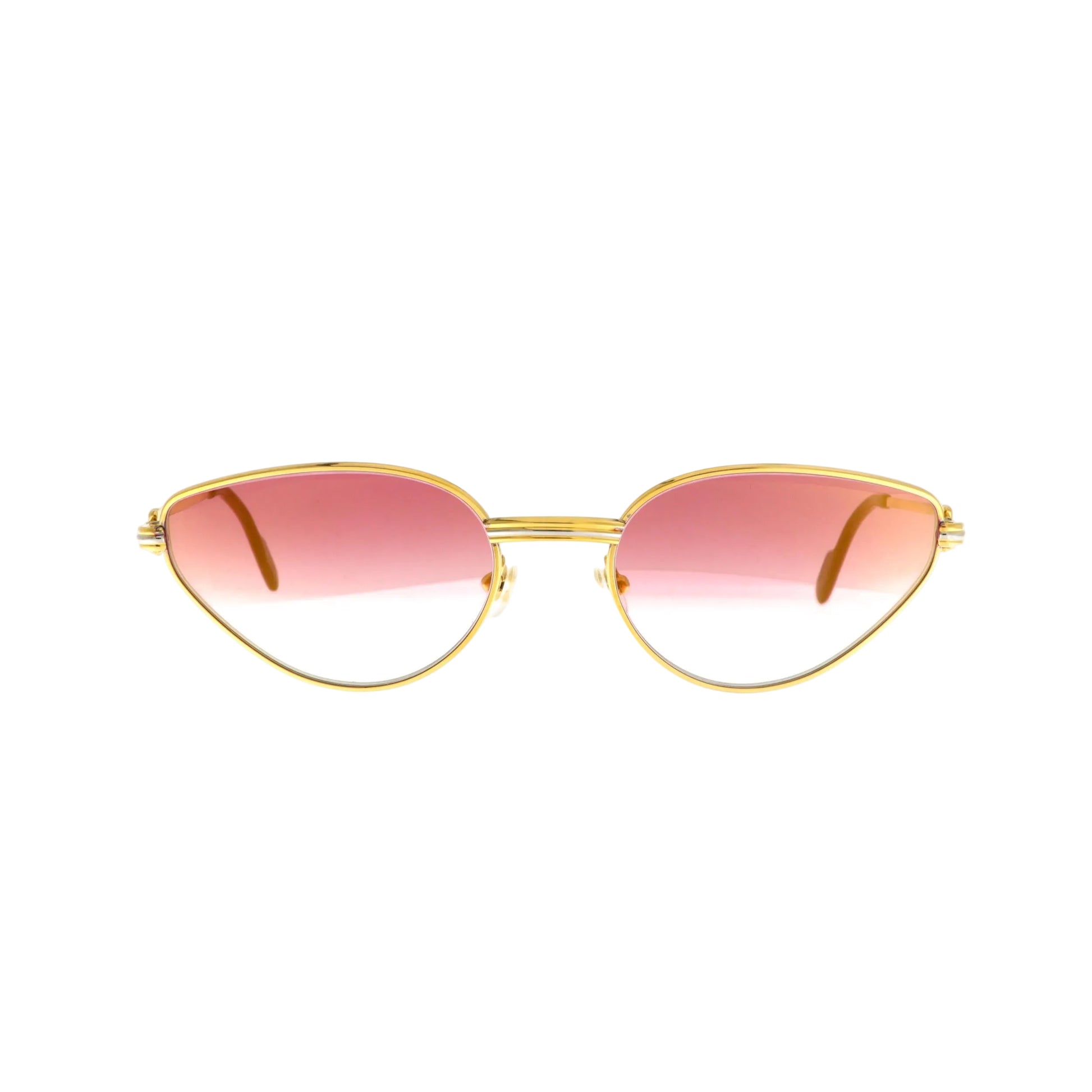 Cartier Must de Cartier Rivoli sunglasses with pink front and designer frame, stylish and protective eyewear for women.