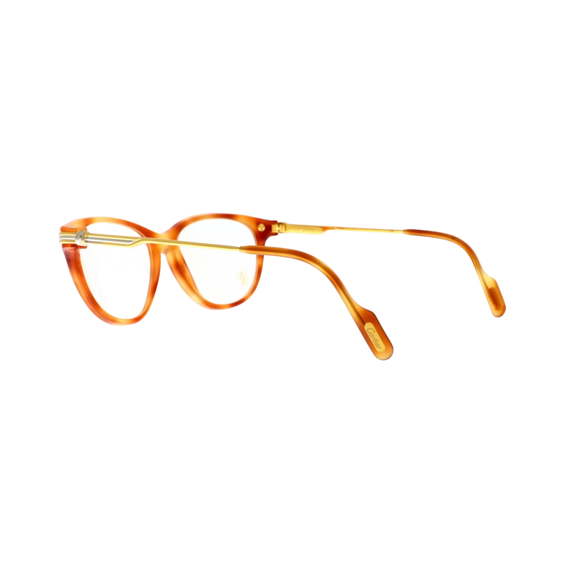 Cartier Must de Eclat sunglasses with brown frames and tinted lenses, stylish and elegant eyewear for sun protection.
