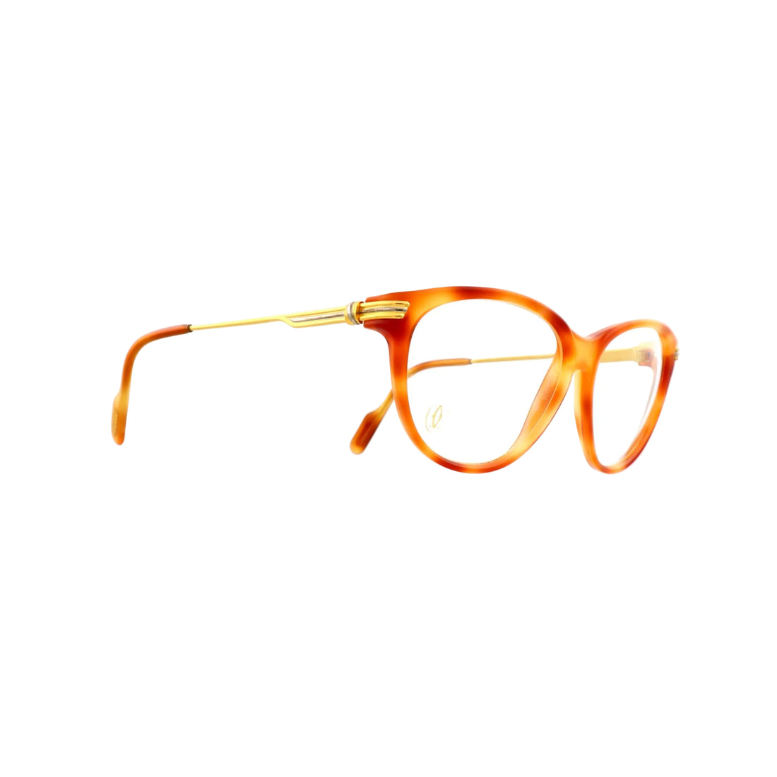 Brown Cartier Must de Eclat sunglasses with rounded frames and tinted lenses, stylish and elegant eyewear for women.