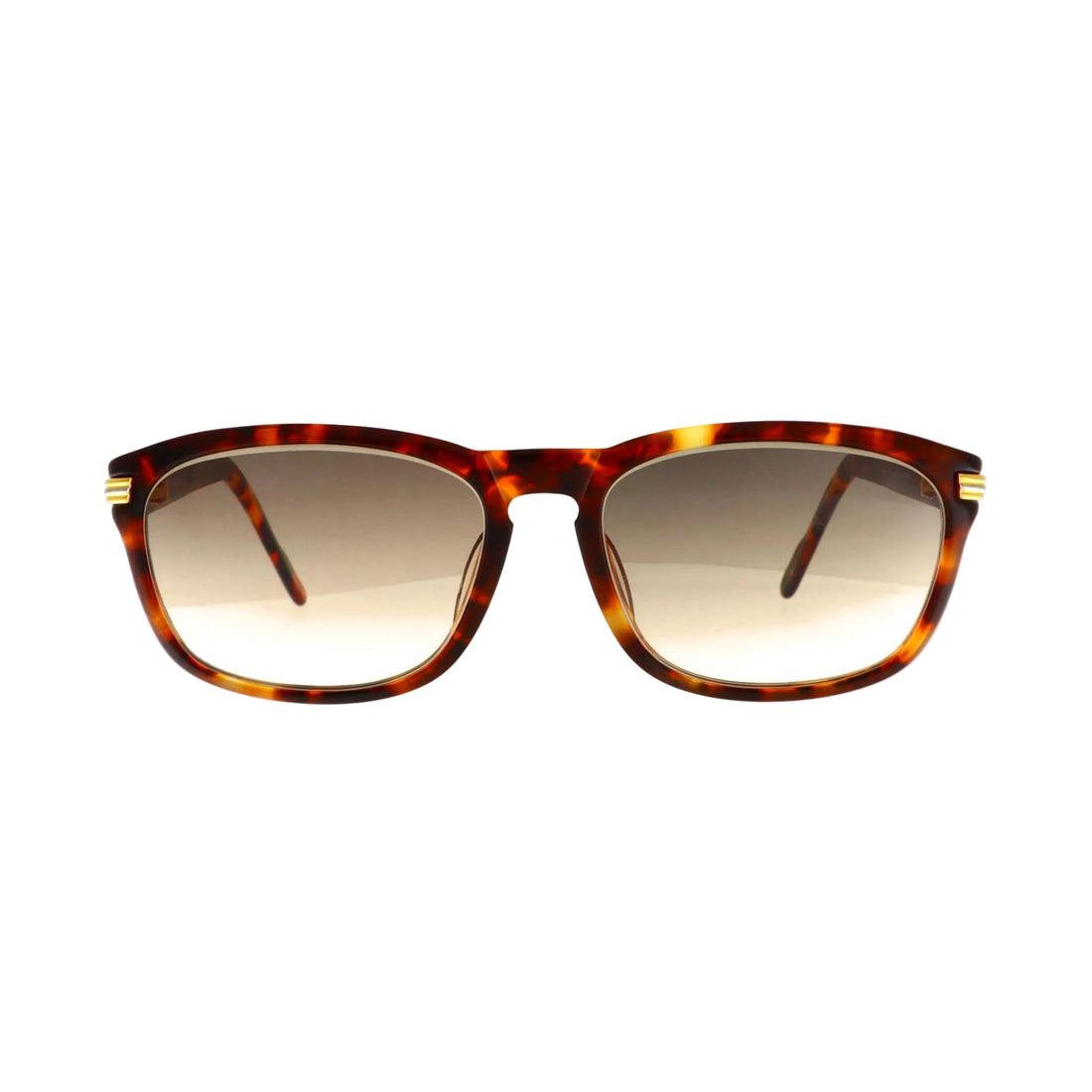 Cartier Must de Sunset sunglasses with brown front and stylish design, featuring sleek frame and tinted lenses.