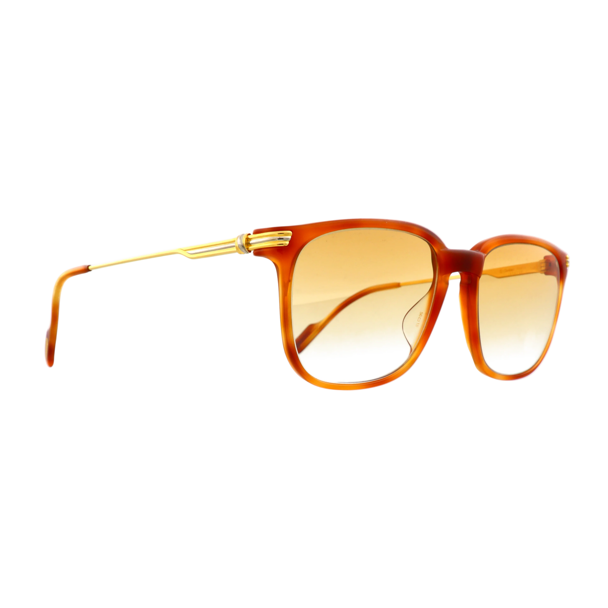 Cartier Must de Cartier Reflet sunglasses with light brown side frames, new with tags, stylish designer eyewear.