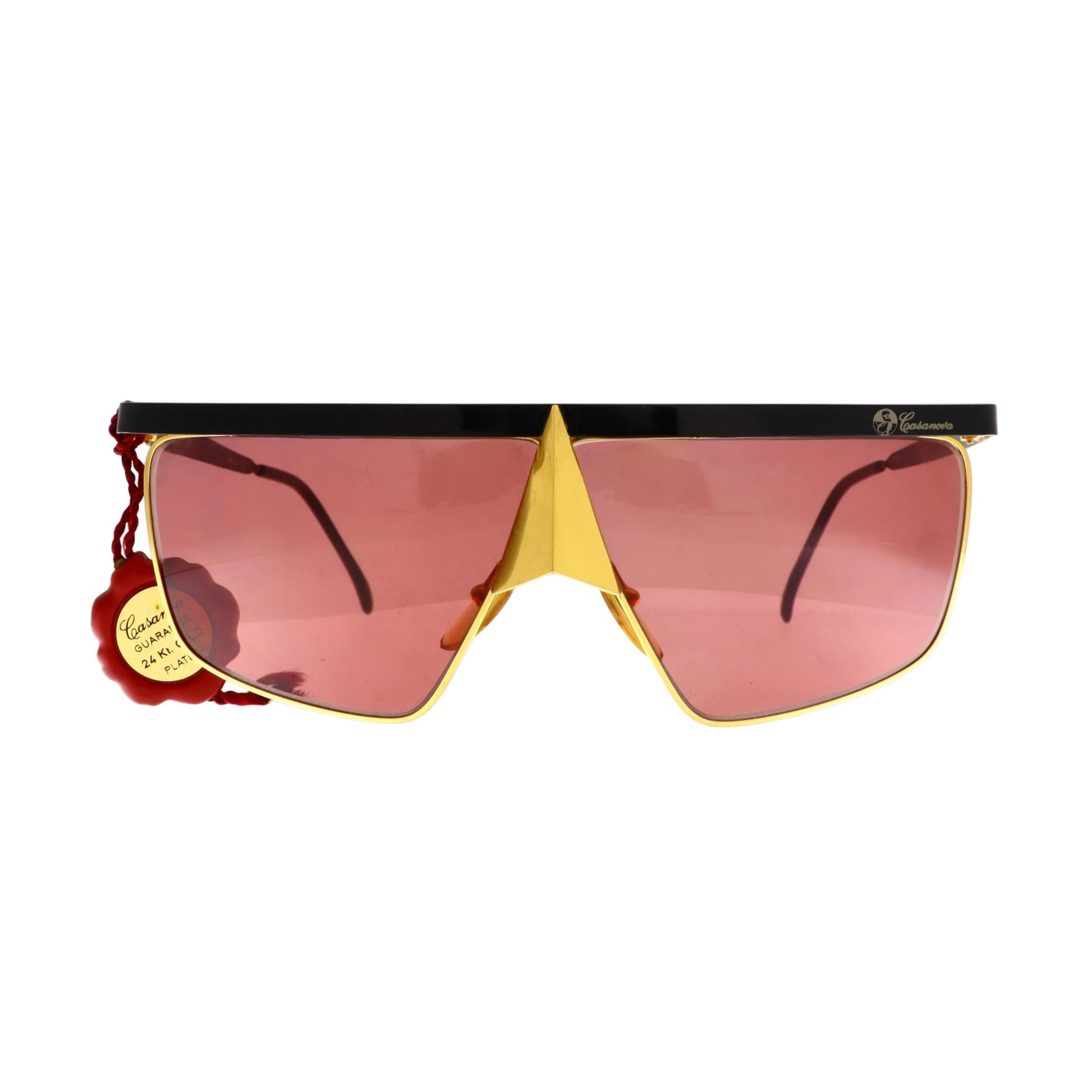 Casanova FC10 sunglasses with gold front and dark tinted lenses, stylish and modern eyewear accessory