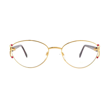 Chopard V6060 gold front sunglasses with sleek frame and tinted lenses, stylish and modern eyewear design.