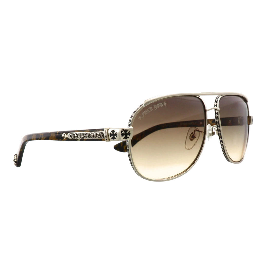 Chrome Hearts Boneyard sunglasses with black frames and tinted lenses, new with tags, stylish and iconic eyewear.