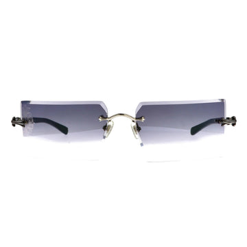 Chrome Hearts Cherry B sunglasses featuring black frames and stylish design, shown from a front view.