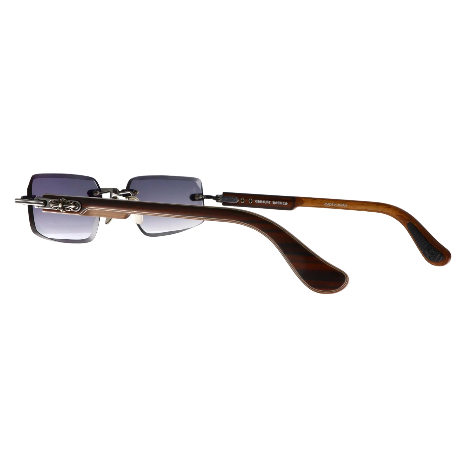 Chrome Hearts Deep I sunglasses with brown tinted lenses and sleek chrome frames, stylish and modern eyewear.