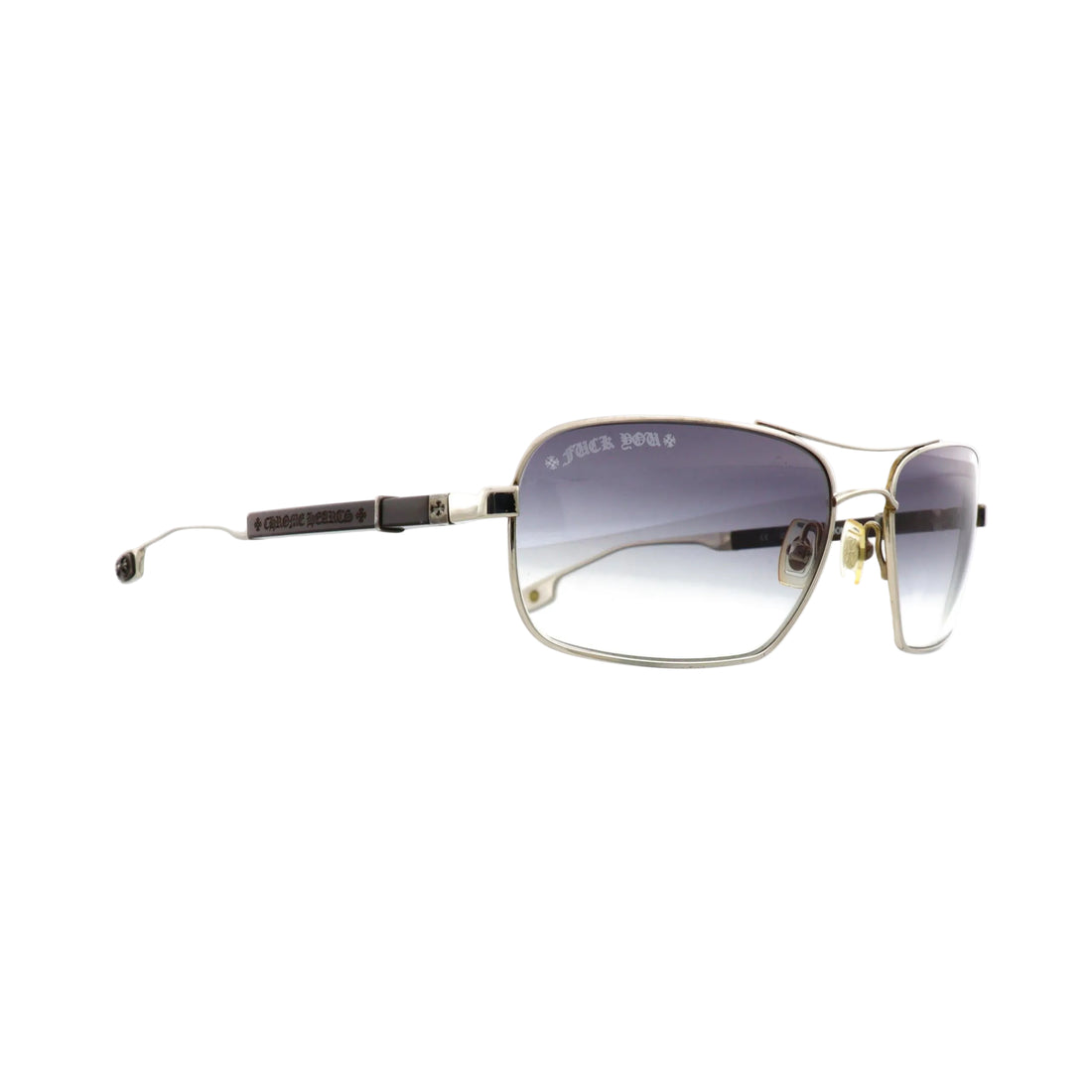 Chrome Hearts Loomer sunglasses in black with round frames, showcasing the iconic designer style and craftsmanship.