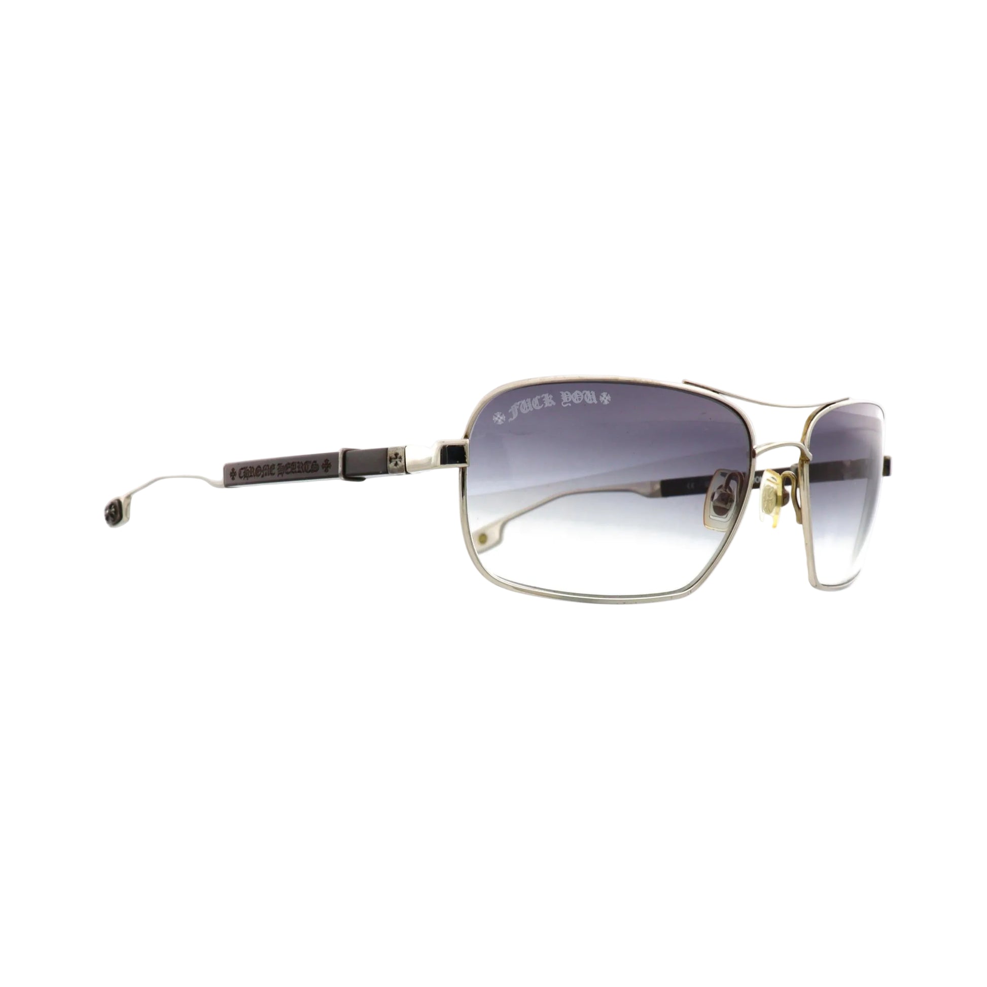 Chrome Hearts Loomer sunglasses in black with side detail, featuring a sleek and stylish design from the 2005 collection.