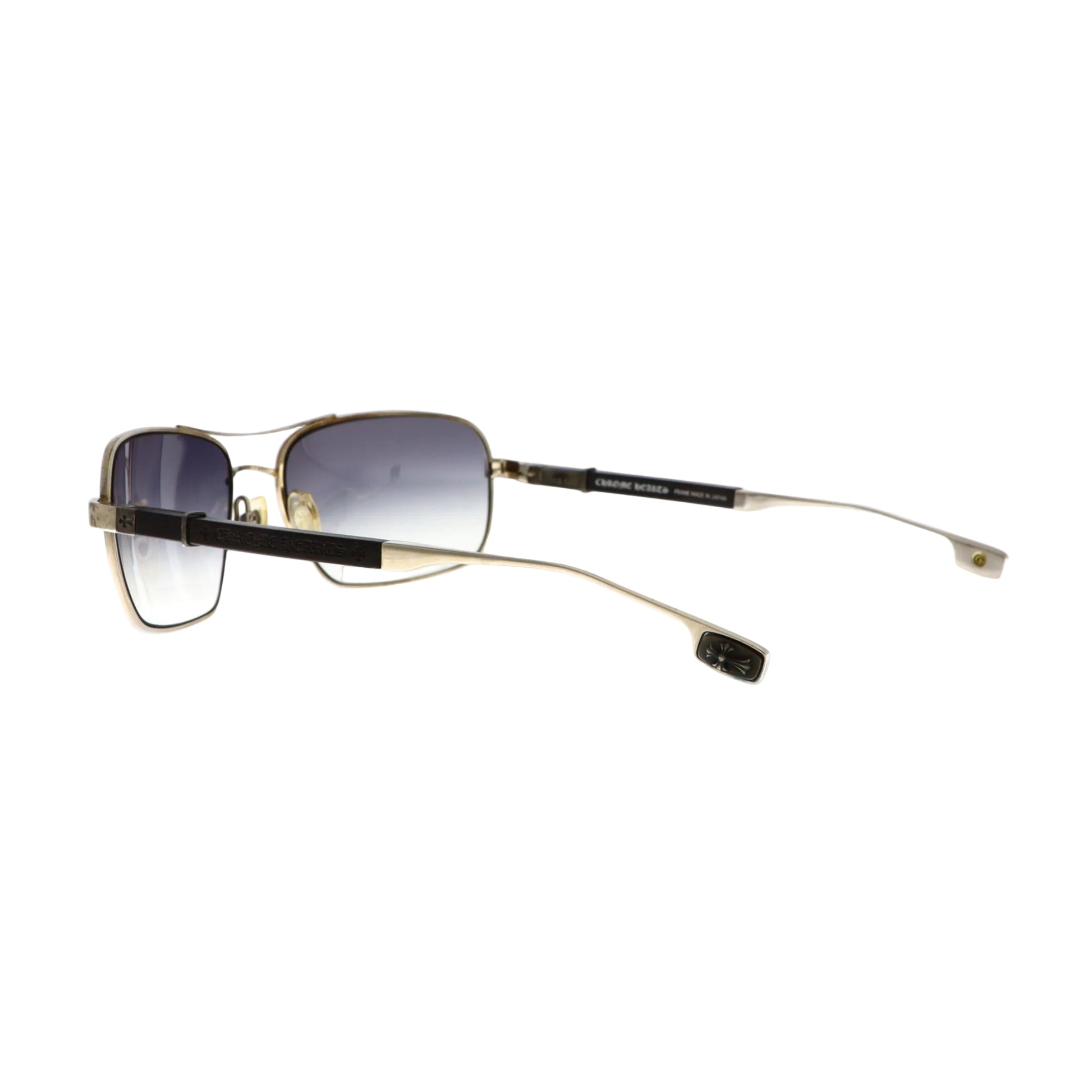 Chrome Hearts Loomer sunglasses with silver back frame, showcasing a sleek, stylish design and modern eyewear style.