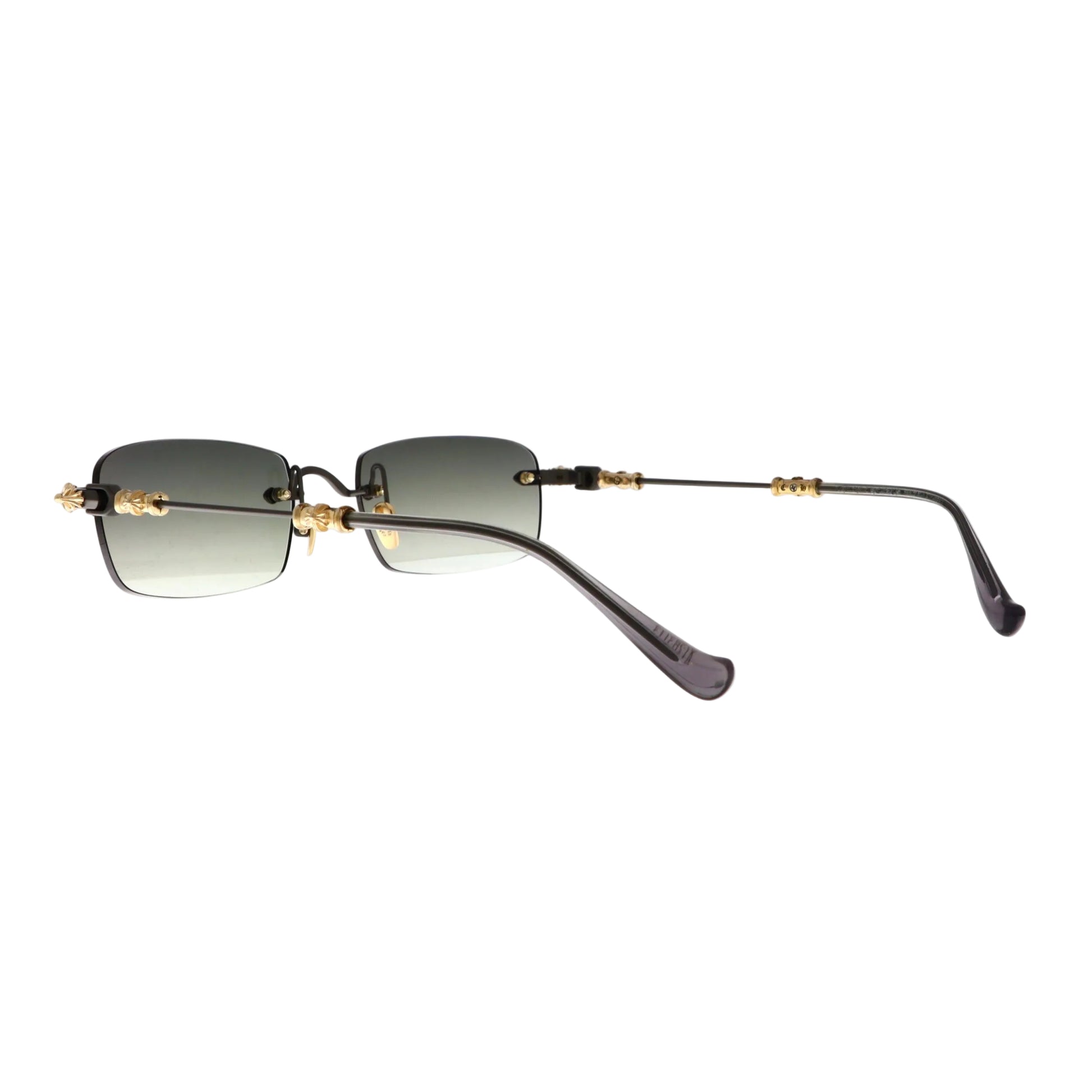 Chrome Hearts Pills III sunglasses in black with tags, featuring sleek design and bold style.