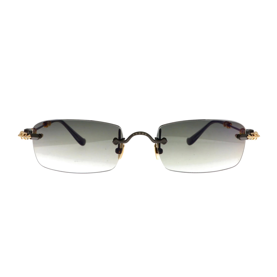 Chrome Hearts Pills III sunglasses in black with front view, new with tags, featuring bold, stylish eyewear design.