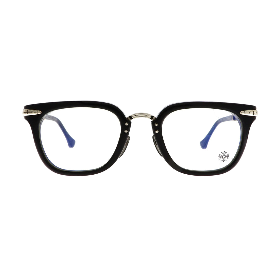 Chrome Hearts Titanasluvr sunglasses in black with sleek front view, featuring bold frames and stylish design.
