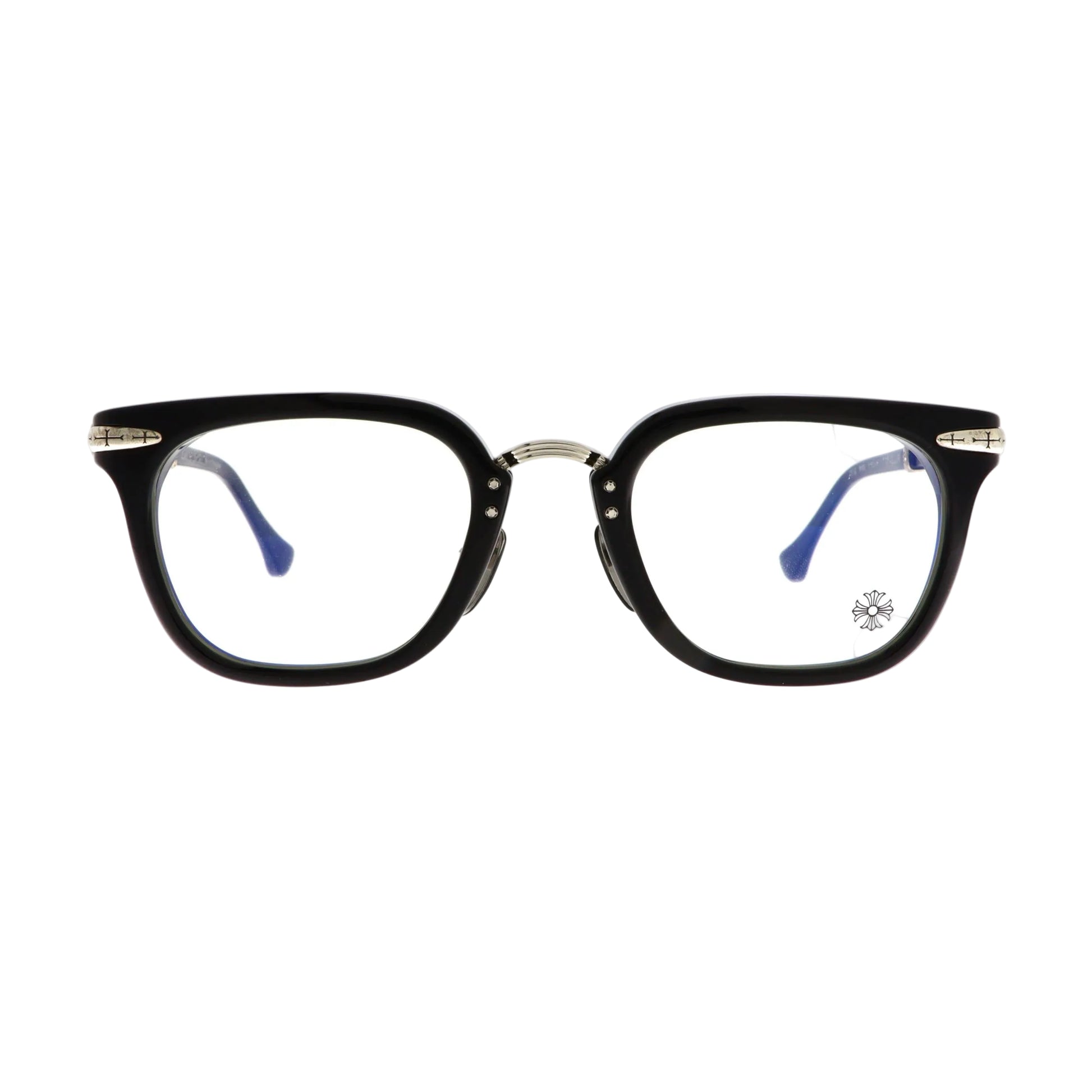 Chrome Hearts Titanasluvr sunglasses in black with sleek front view, featuring bold frames and stylish design.