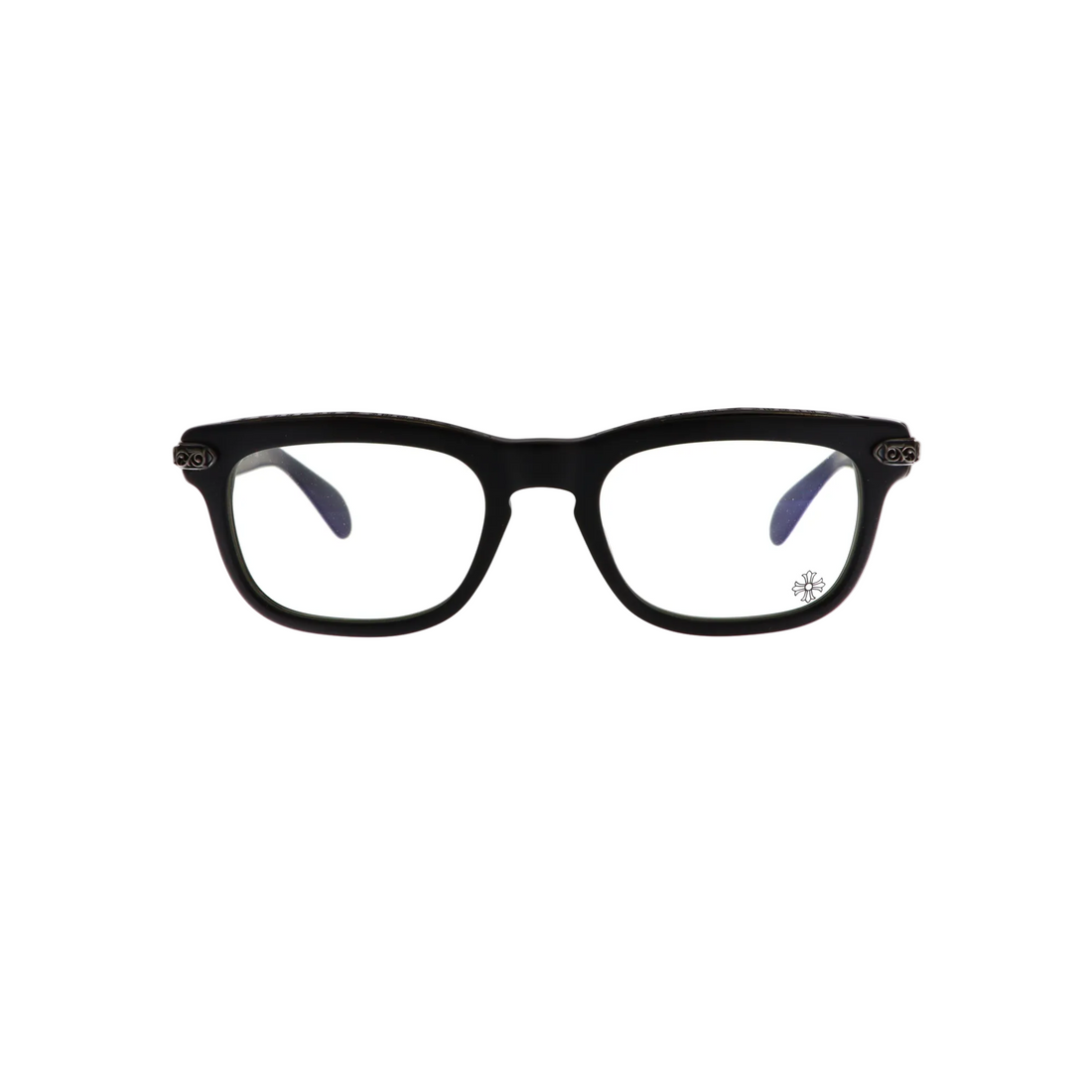 Chrome Hearts AR69-51 vintage sunglasses with black frames and clear lenses, new with tags, featuring stylish bold design.