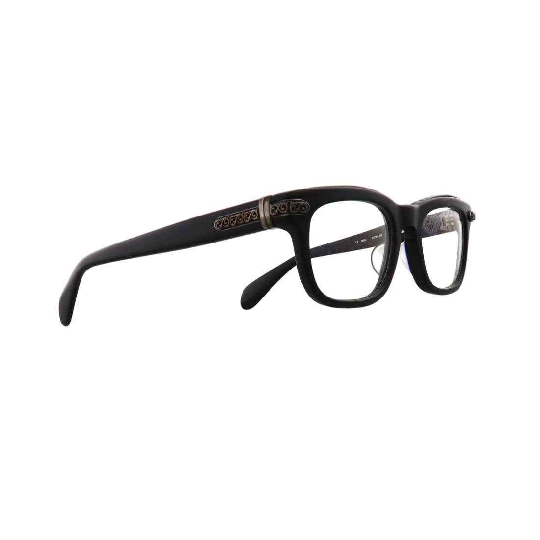 Chrome Hearts AR69-51 vintage sunglasses with black frames and clear lenses, new with tags, featuring stylish bold design.