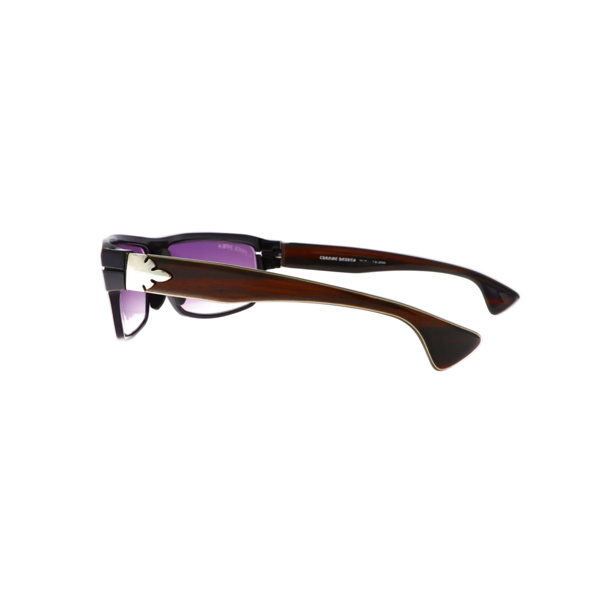 Chrome Hearts vintage Home Plate sunglasses with lacquered wood frames, new with tags, stylish and distinctive eyewear design