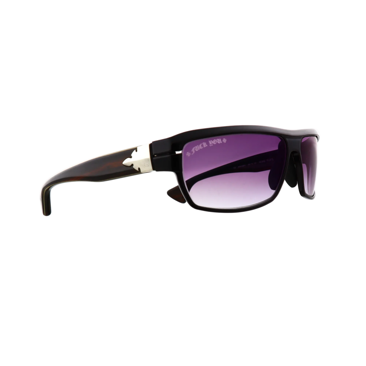 Chrome Hearts vintage Home Plate sunglasses with lacquered wooden frames, new with tags, featuring dark tinted lenses.