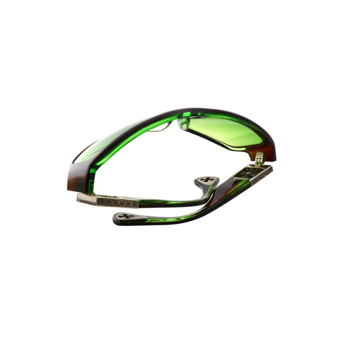 Chrome Hearts Rejected sunglasses with brown top frame, new with tags, showcasing sleek, modern design and high-quality craftsmanship.