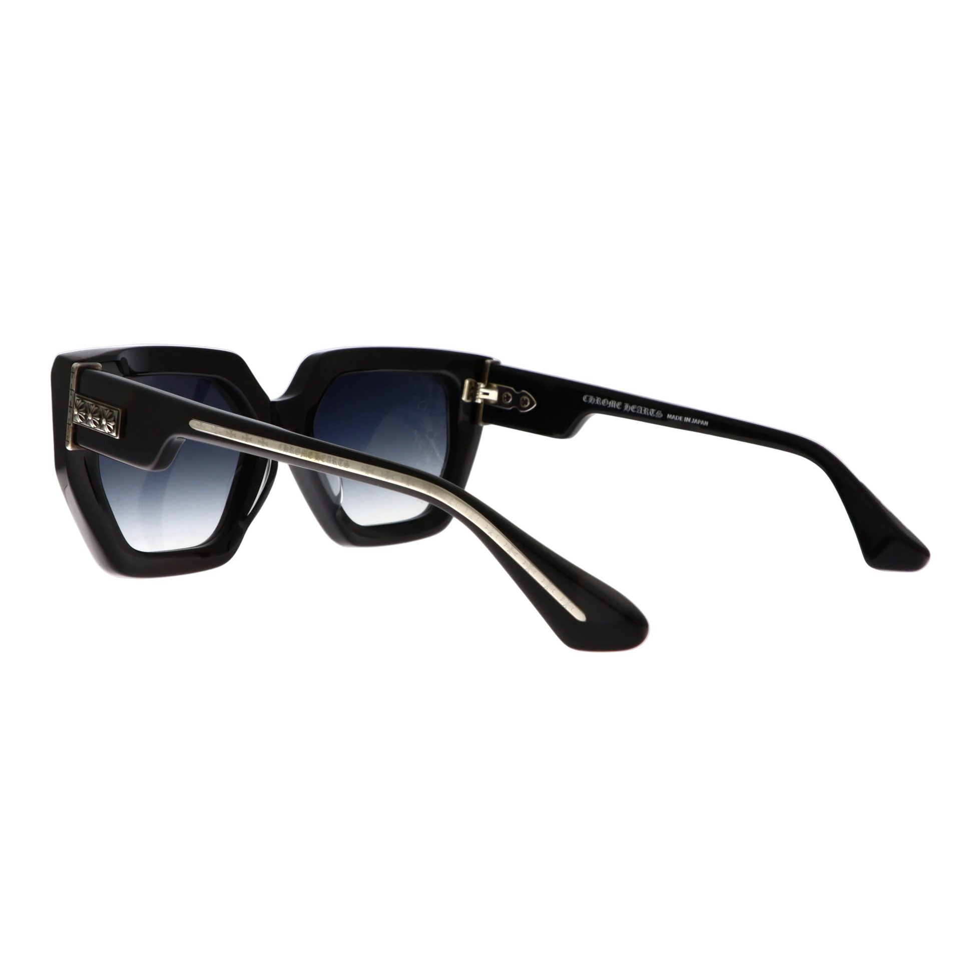 Chrome Hearts Idhitit sunglasses with chrome finish, new with tags, featuring stylish frame design and dark tinted lenses.