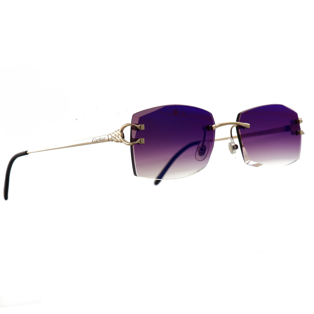 Must de Cartier solid white gold sunglasses model Donna size 55-Artifact Visions