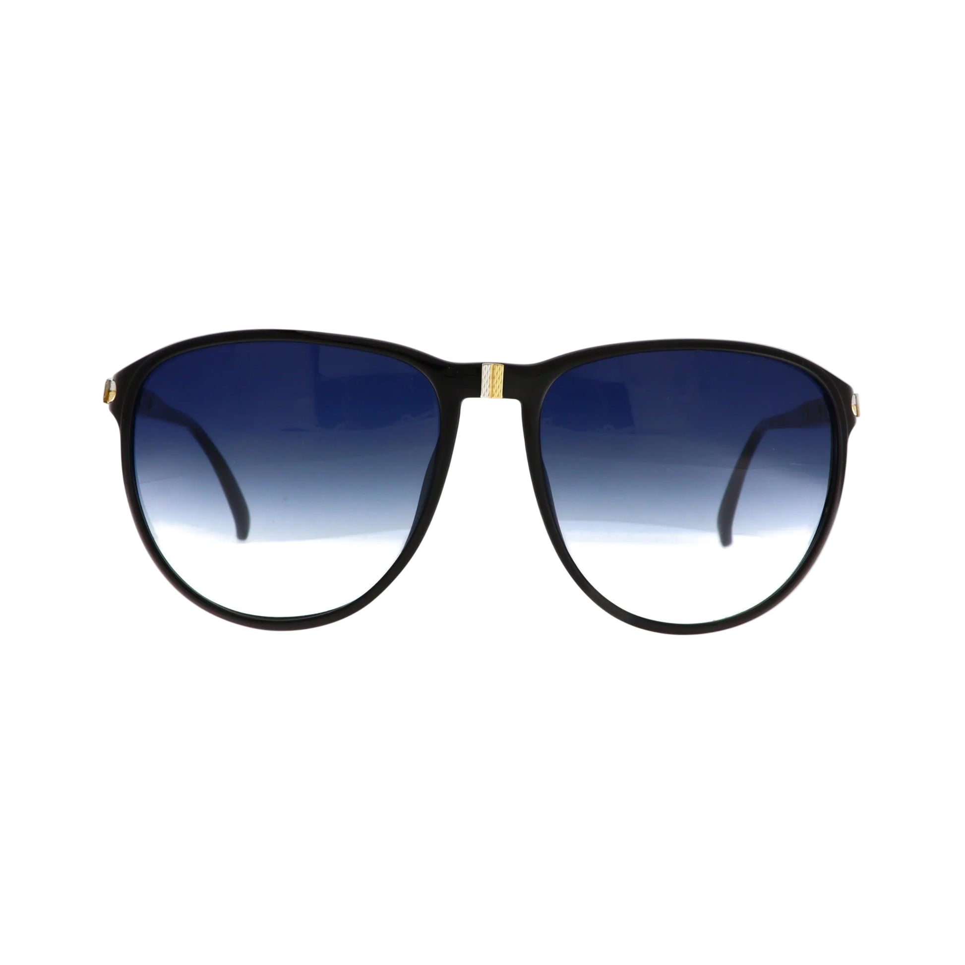 Black Dunhill sunglasses model 6040 with sleek frames and dark lenses, shown from the front.