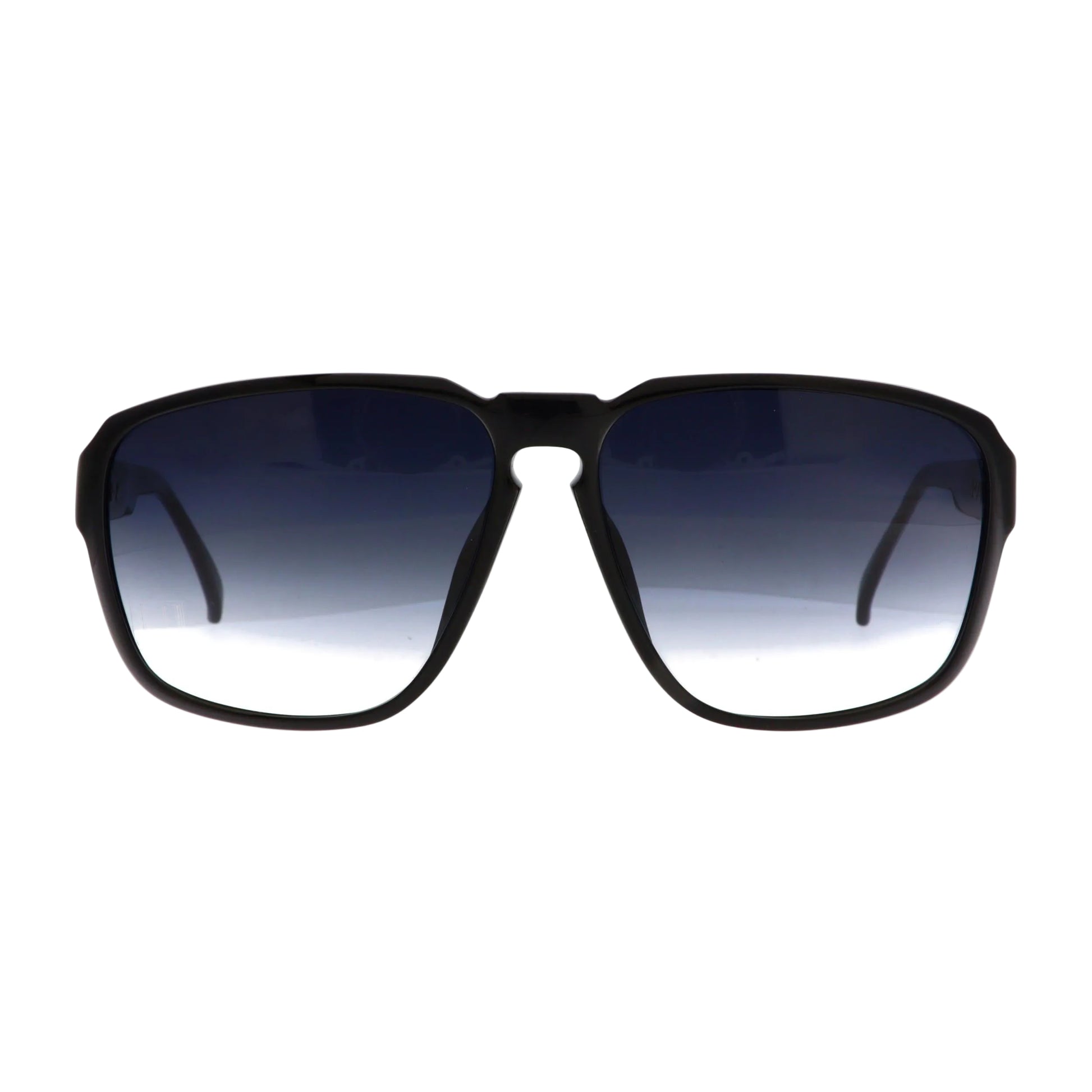 Black Dunhill sunglasses model 6041A with a sleek front view, size 58, showcasing modern designer eyewear.