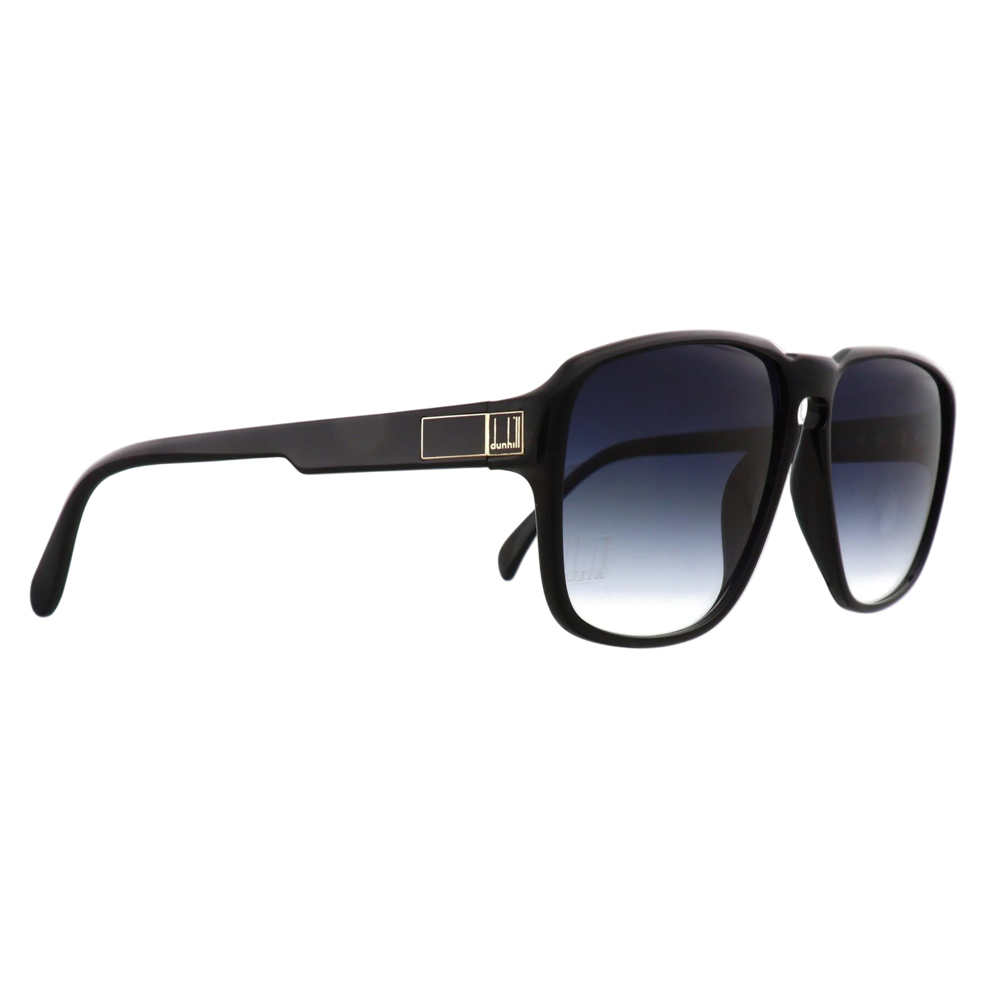 Dunhill 6041A black sunglasses with side detail and size 58, stylish men's eyewear with sleek frame design.