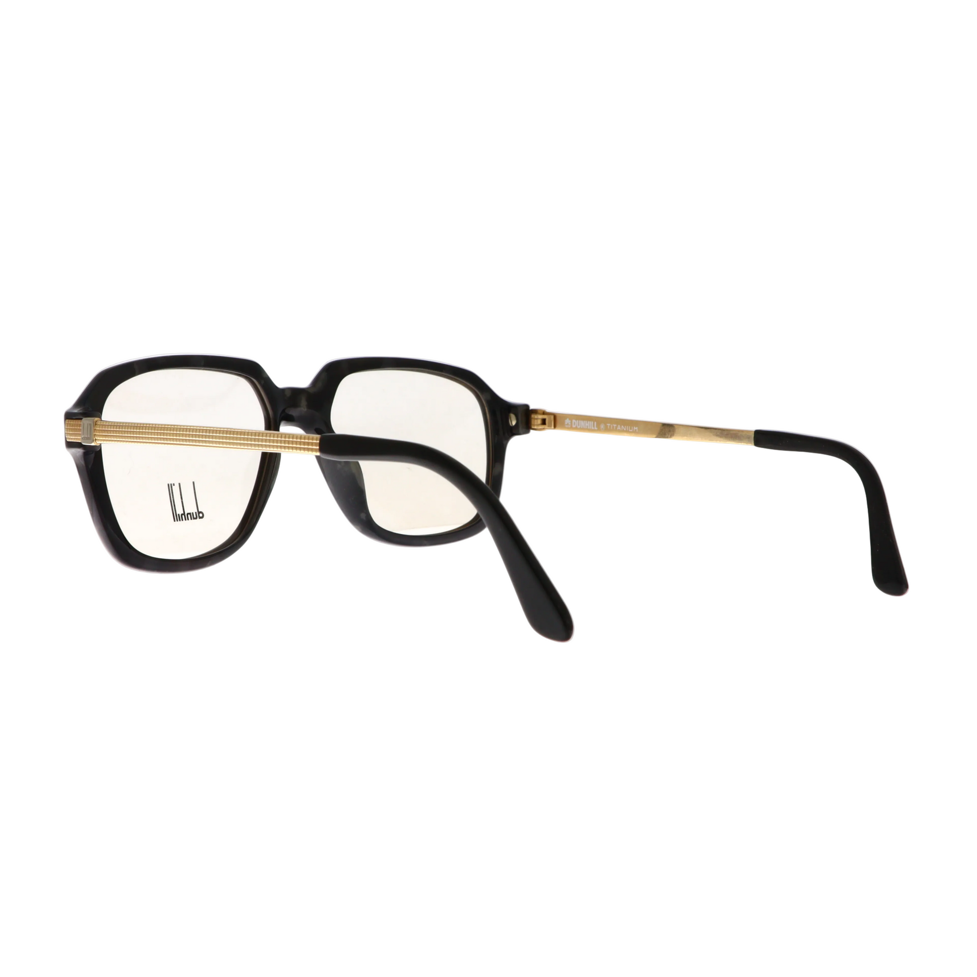 Dunhill sunglasses model 6064 with black frames and tinted lenses, shown from the back angle.