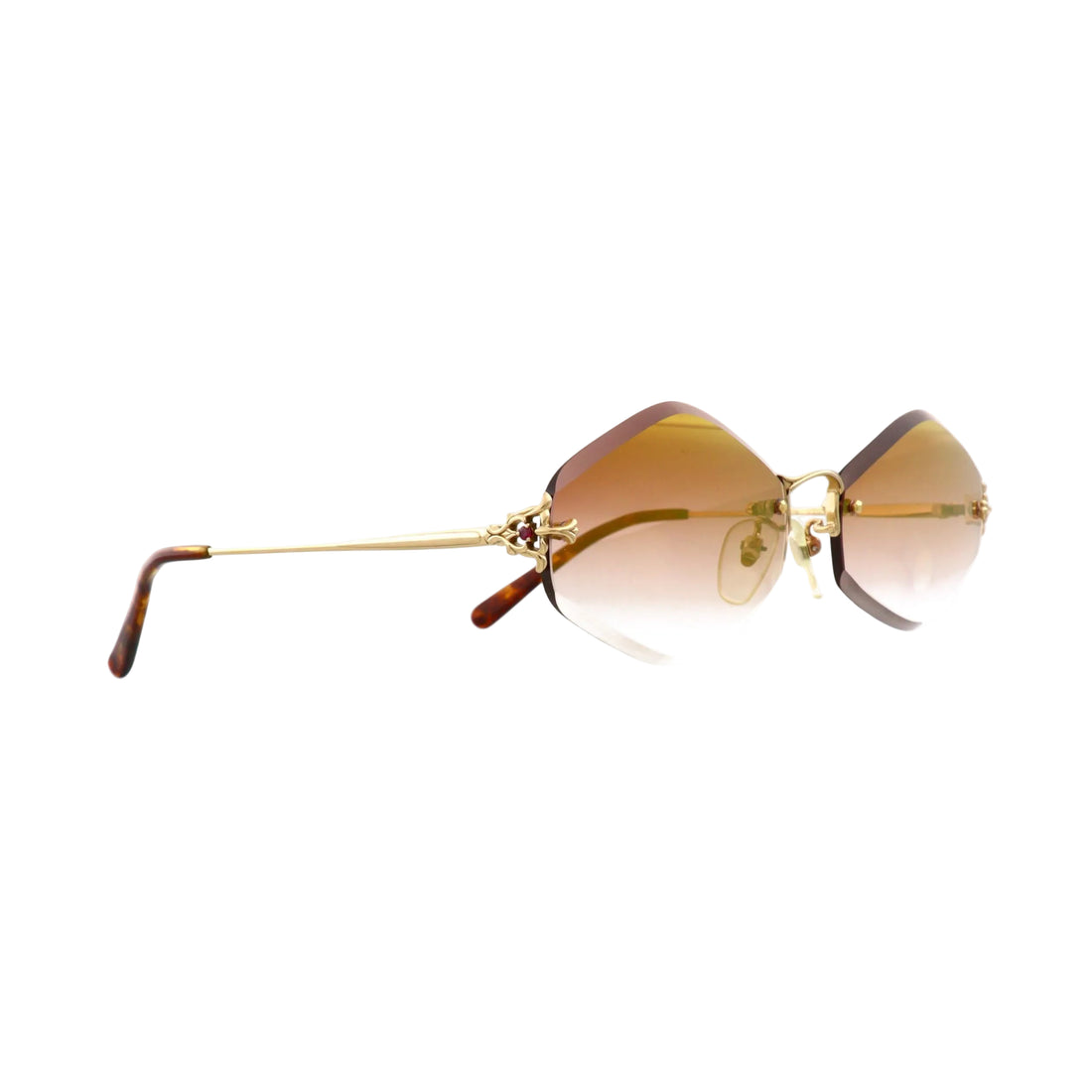 Fendi FE-9244 sunglasses with gold front and dark temples, stylish and elegant eyewear for a sophisticated look.