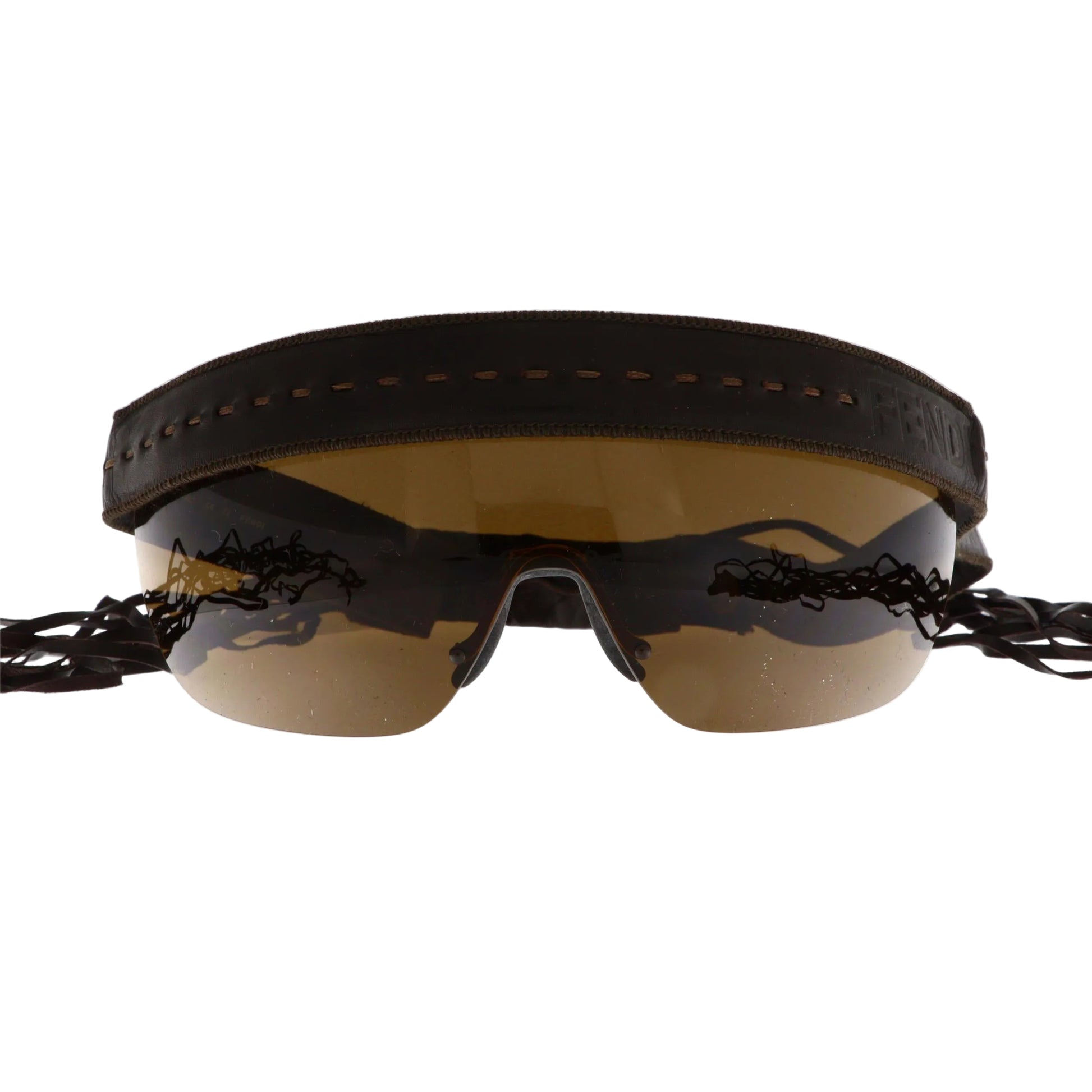 Fendi FS 341L brown sunglasses with thick frames and dark lenses, showcasing a stylish and modern design.
