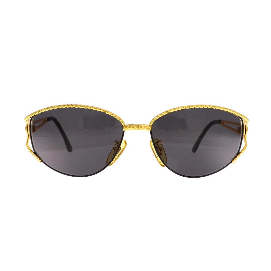 Fendi SL 7022 sunglasses with gold front and black temples, stylish designer eyewear for a sophisticated look.