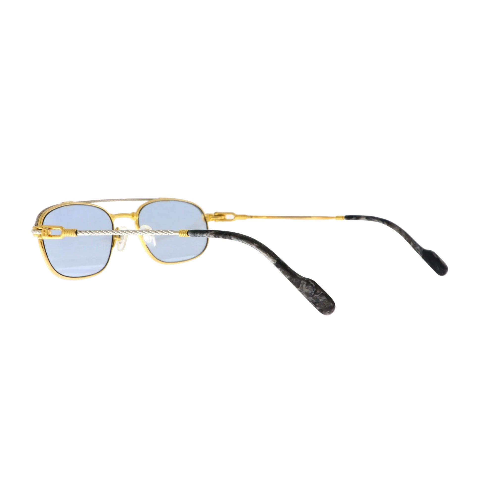 Fred Fregate sunglasses with gold frames and dark lenses, stylish eyewear for sun protection and fashion.