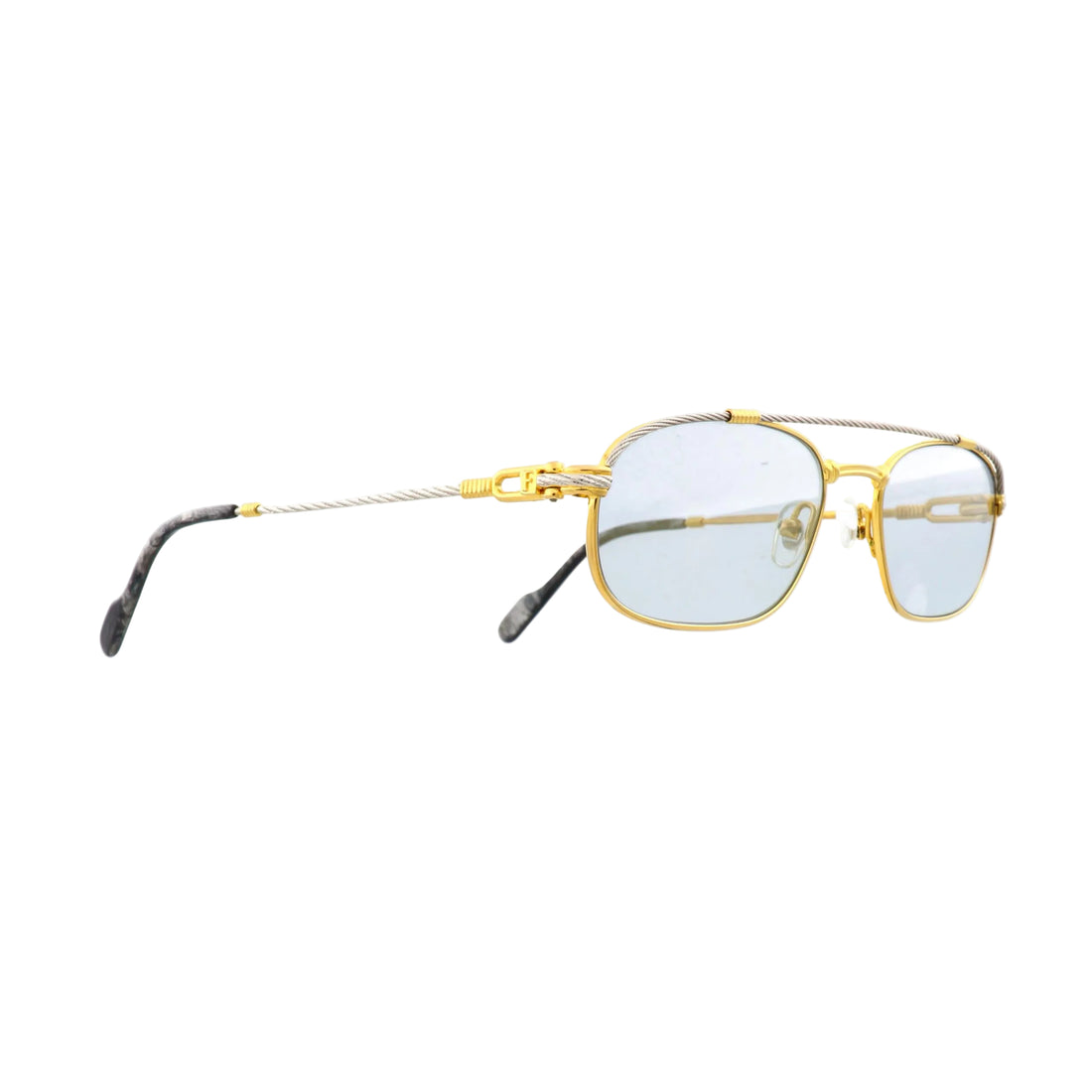 Fred Fregate sunglasses with gold front and black temples, stylish and lightweight eyewear for sun protection and fashion.