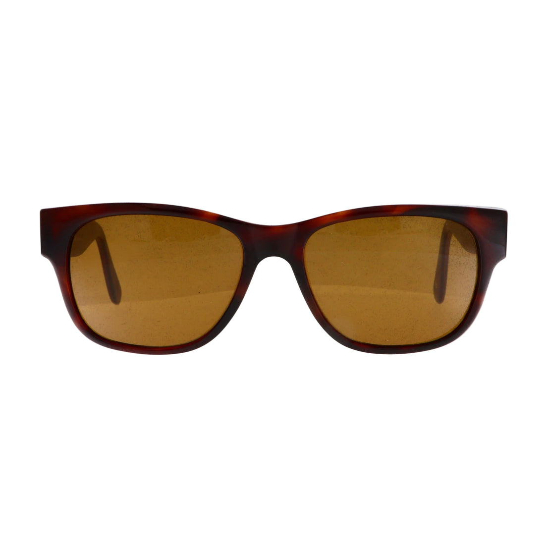 Black Gianni Versace sunglasses model 411A with bold frames and Versace logo accents, front view highlighting stylish design.